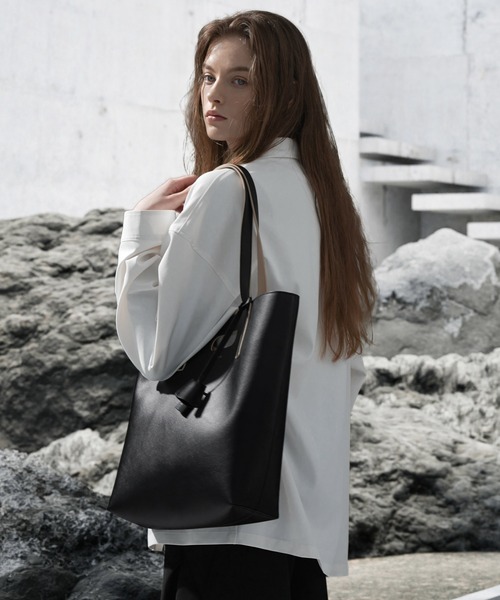 Switching 2way tote bag /切り替え 2way合皮トートバッグ（トート