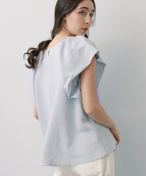 saloon（サルーン）の「SALOON(サルーン)/バルーンスリーブブラウス【手洗い可】（シャツ/ブラウス・レディース・ブラック/サックスブルー/ホワイト・FREE）」の3枚目の写真