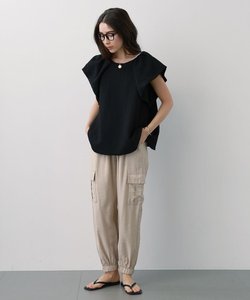 saloon（サルーン）の「SALOON(サルーン)/バルーンスリーブブラウス【手洗い可】（シャツ/ブラウス・レディース・ブラック/サックスブルー/ホワイト・FREE）」の21枚目の写真