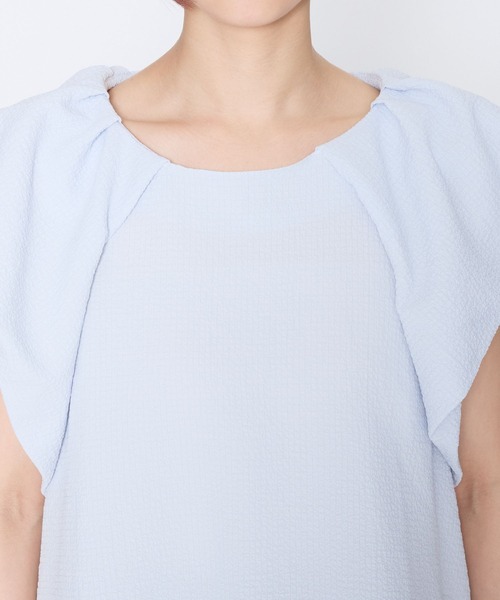 saloon（サルーン）の「SALOON(サルーン)/バルーンスリーブブラウス【手洗い可】（シャツ/ブラウス・レディース・ブラック/サックスブルー/ホワイト・FREE）」の8枚目の写真