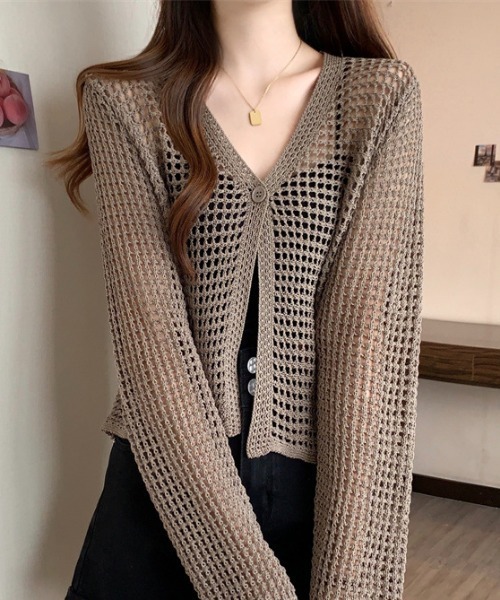 セール】メッシュデザインカーディガン（カーディガン/ボレロ）｜Vipoa