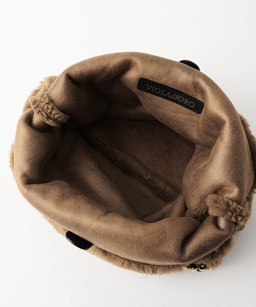VIOLAd'ORO（ヴィオラドーロ）の「＜VIOLAd’ORO＞ELMO チェーンショルダー トートバッグ（ショルダーバッグ・レディース・ブラウン/ダークグレー・FREE）」の13枚目の写真