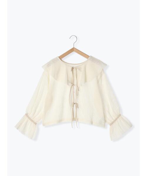 ehka sopo（エヘカソポ）の「メッシュラッフルブラウス（シャツ/ブラウス・レディース・キナリ/ピンク/グレー・F）」の21枚目の写真