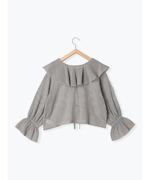 ehka sopo（エヘカソポ）の「メッシュラッフルブラウス（シャツ/ブラウス・レディース・キナリ/ピンク/グレー・F）」の19枚目の写真