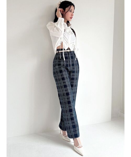 RESEXXY（リゼクシー）の「ツイードワイドパンツ【セットアップ着用可能】（その他パンツ・レディース・ブルー/ブラック/パープル・FREE）」の14枚目の写真