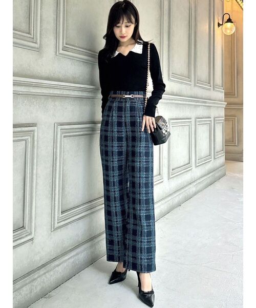 RESEXXY（リゼクシー）の「ツイードワイドパンツ【セットアップ着用可能】（その他パンツ・レディース・ブルー/ブラック/パープル・FREE）」の19枚目の写真