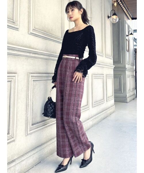 RESEXXY（リゼクシー）の「ツイードワイドパンツ【セットアップ着用可能】（その他パンツ・レディース・ブルー/ブラック/パープル・FREE）」の22枚目の写真