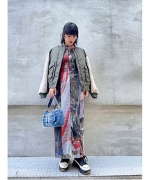 Desigual | パッチワークプリントシャツワンピース(ワンピース)