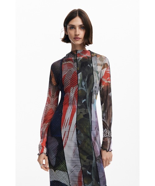 Desigual（デシグアル）の「パッチワークプリントシャツワンピース（ワンピース・レディース・マルチ・XS/S/M/L/XL）」の6枚目の写真