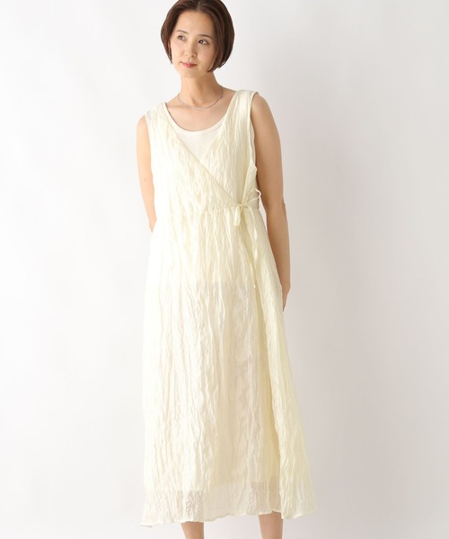 LEPSIM（レプシィム）の「クリンクルワンピース　128395（ワンピース・レディース・アイボリー/モカ/ブラック/グリーン・FREE）」の6枚目の写真