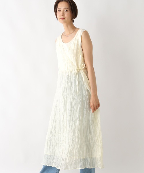 LEPSIM（レプシィム）の「クリンクルワンピース　128395（ワンピース・レディース・アイボリー/モカ/ブラック/グリーン・FREE）」の7枚目の写真