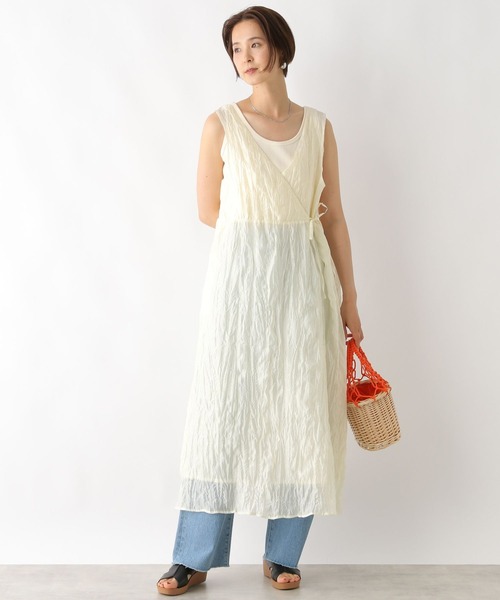 LEPSIM（レプシィム）の「クリンクルワンピース　128395（ワンピース・レディース・アイボリー/モカ/ブラック/グリーン・FREE）」の9枚目の写真