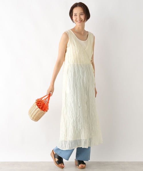 LEPSIM（レプシィム）の「クリンクルワンピース　128395（ワンピース・レディース・アイボリー/モカ/ブラック/グリーン・FREE）」の10枚目の写真