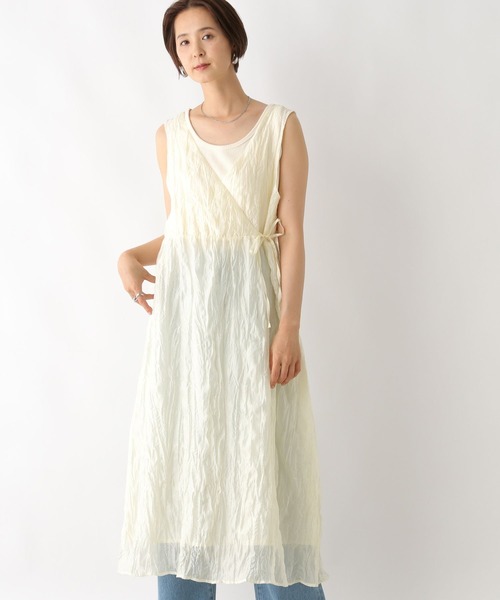 LEPSIM（レプシィム）の「クリンクルワンピース　128395（ワンピース・レディース・アイボリー/モカ/ブラック/グリーン・FREE）」の5枚目の写真