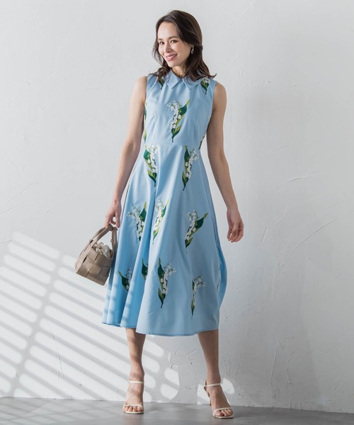 Viaggio Blu(ビアッジョブルー)の「スズラン刺繍ワンピース(ワンピース・レディース・ライトブルー・M/L)」の4枚目の写真