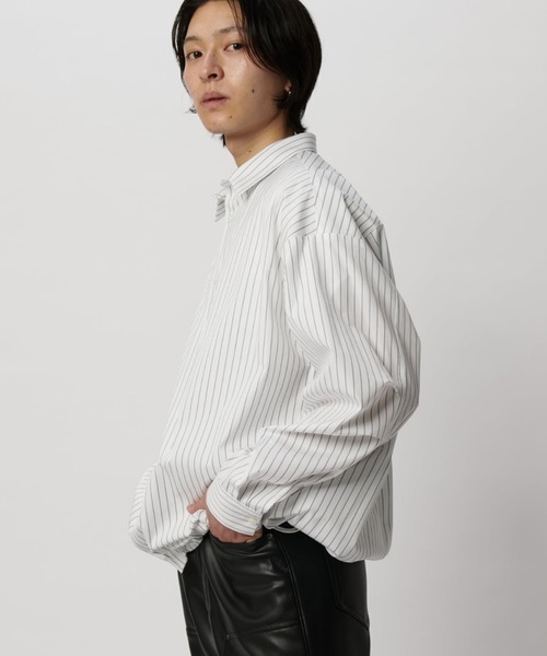 LAURENCE BRASストライプ バルーンシャツ