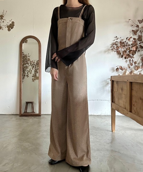 LAUIR（ラウアー）の「ヘリンボーンベアサロペット[高身長サイズMT有り]（サロペット/オーバーオール・レディース・ブラウン/ブラック/グレー・MEDIUM/LARGE/MT）」の8枚目の写真