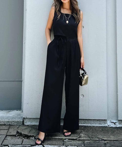 esutoreja（エストレジャ）の「スクエアネックセットアップ（セットアップ・レディース・グレー/ブラック・FREE）」の2枚目の写真