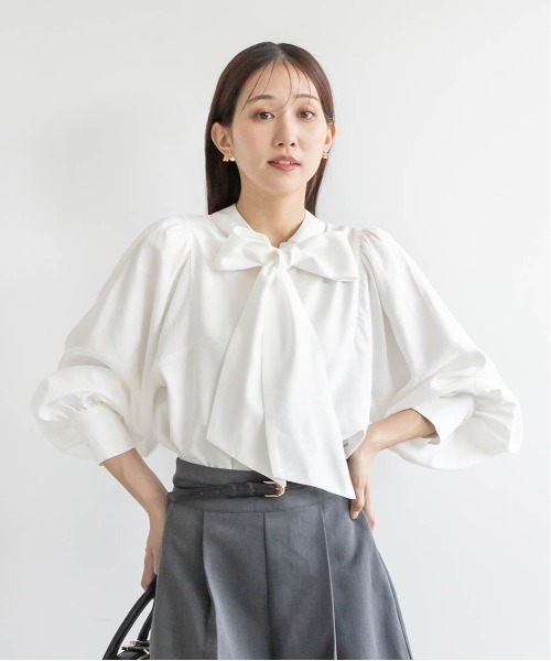RANDA（ランダ）の「2WAYボウタイリボンブラウス（シャツ/ブラウス・レディース・アイボリー/ピンク/ホワイト・FREE）」の18枚目の写真