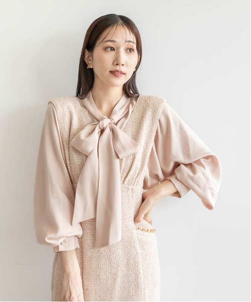 RANDA（ランダ）の「2WAYボウタイリボンブラウス（シャツ/ブラウス・レディース・アイボリー/ピンク/ホワイト・FREE）」の4枚目の写真