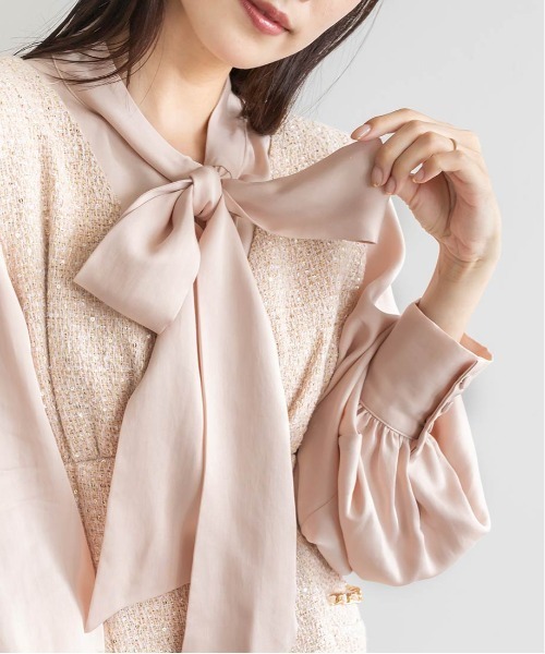 RANDA（ランダ）の「2WAYボウタイリボンブラウス（シャツ/ブラウス・レディース・アイボリー/ピンク/ホワイト・FREE）」の5枚目の写真