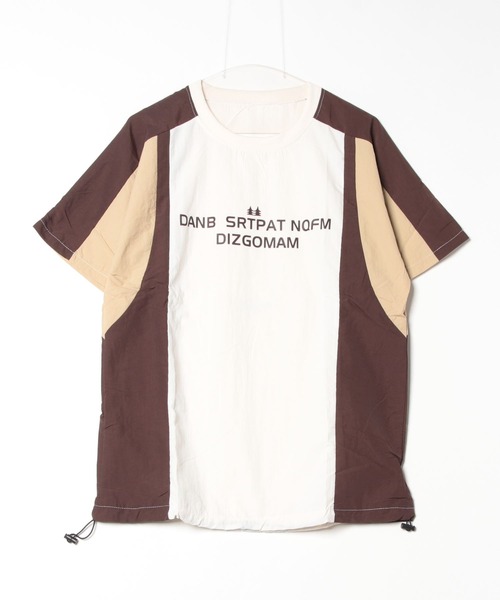 MGV(エムジーヴィー)の「バイカラーロゴカットソー(Tシャツ/カットソー・メンズ・ライトブルー/レッド/ブラウン・MEDIUM/LARGE/X-LARGE)」の1枚目の写真