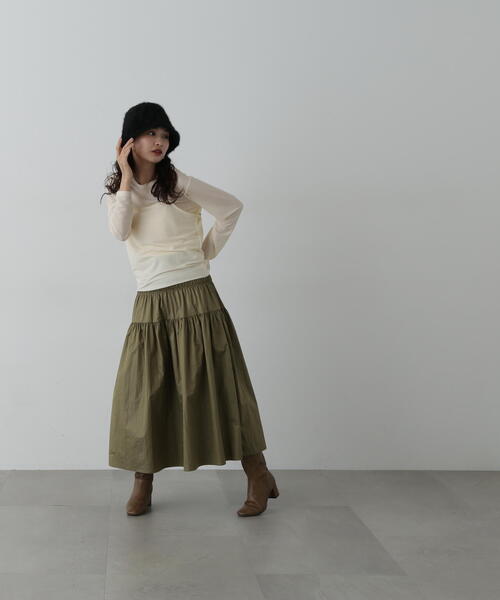 N.（N. Natural Beauty Basic）（エヌエヌナチュラルビューティーベーシック）の「◆タンクレイヤーカットソー（Tシャツ/カットソー・レディース・オフホワイト/チャコールグレー/ブルー・MEDIUM）」の10枚目の写真