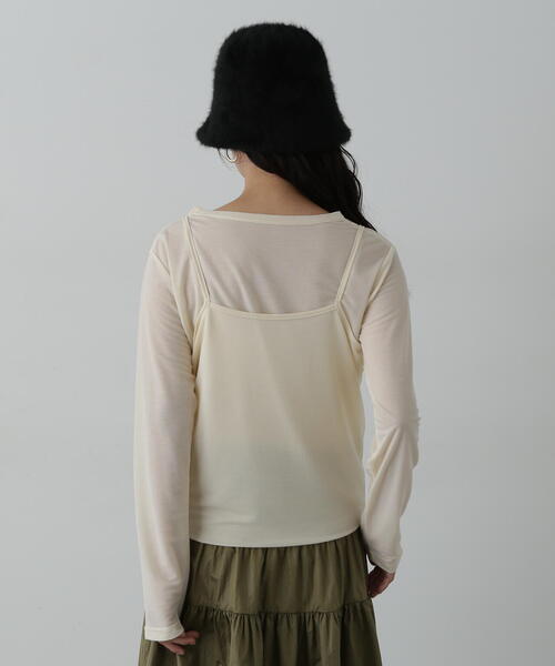 N.（N. Natural Beauty Basic）（エヌエヌナチュラルビューティーベーシック）の「◆タンクレイヤーカットソー（Tシャツ/カットソー・レディース・オフホワイト/チャコールグレー/ブルー・MEDIUM）」の14枚目の写真