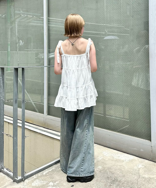 mline（エムライン）の「[mline]肩リボンワンピース（ワンピース