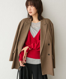 RIVE DROITE | 予約【ゆったり着やすい】ウールライクピークドラペルジャケット(テーラードジャケット)