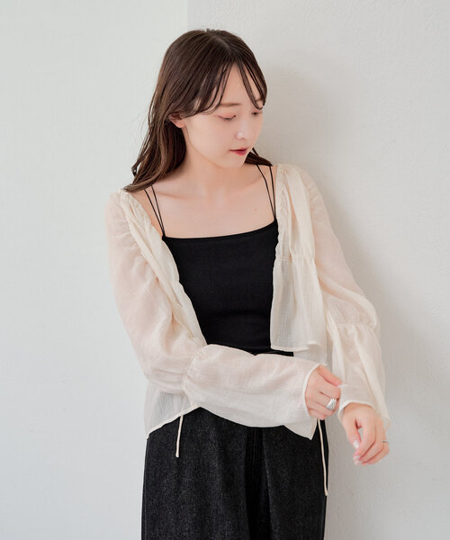 Kastane（カスタネ）の「カップ付きブラキャミ（キャミソール・レディース・ブラック/アイボリー/ブラウン/ピンク/ライトグレー/ホワイト・FREE）」の10枚目の写真