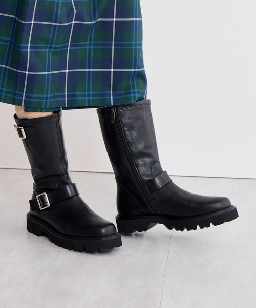 HIMIKO(ヒミコ)の「【Made in Japan】【撥水】エンジニアブーツ/641405(ブーツ・レディース・ブラック/ダークブラウン/グレー・25.0cm/23.0cm/23.5cm/22.5cm/22.0cm/25.5cm/24.5cm/24.0cm/21.5cm/26.5cm/26.0cm)」の1枚目の写真