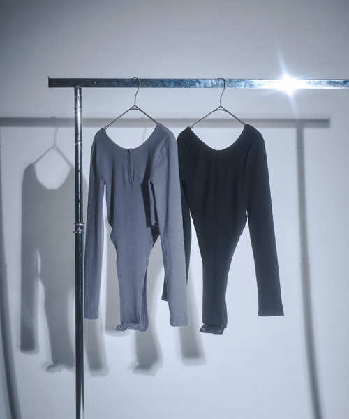 【関税込み】Paris ia グレー カットアウト ボディスーツ SHEER BODY SUITS/シアーボディスーツ（タンクトップ）｜JOSE