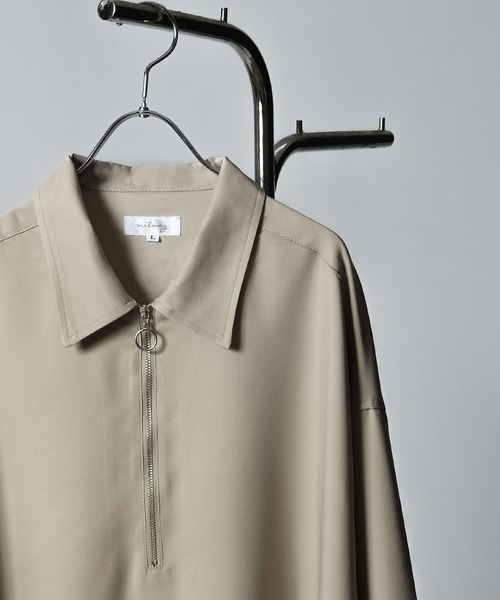 NILWAY(ニルウェイ)の「Half Zip Loose Shirt / ハーフリングジップルーズシャツ(シャツ/ブラウス・メンズ・ブラック/グレイッシュベージュ/ホワイト系/ホワイト系1/ブラック系2/ホワイト/ライトグレー/ブラック系1/ネイビー/チャコール/ブラック系・MEDIUM/LARGE)」の17枚目の写真