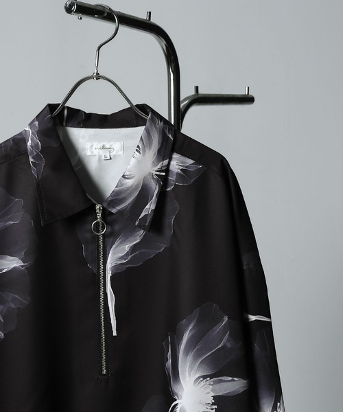 NILWAY(ニルウェイ)の「Half Zip Loose Shirt / ハーフリングジップルーズシャツ(シャツ/ブラウス・メンズ・ブラック/グレイッシュベージュ/ホワイト系/ホワイト系1/ブラック系2/ホワイト/ライトグレー/ブラック系1/ネイビー/チャコール/ブラック系・MEDIUM/LARGE)」の21枚目の写真