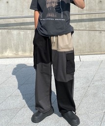 BY ATTENTION（バイアテンション）の「BIG SALE開催中！【BY ATTENTION】 パッチワーク 配色 カーゴパンツ / ユニセックス（カーゴパンツ）」