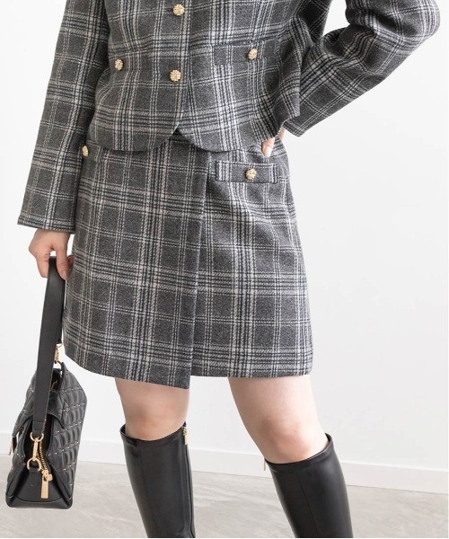 RANDA(ランダ)の「ラップデザインミニスカート(スカート・レディース・ベージュ/チェック/ブラック・0/1)」の21枚目の写真