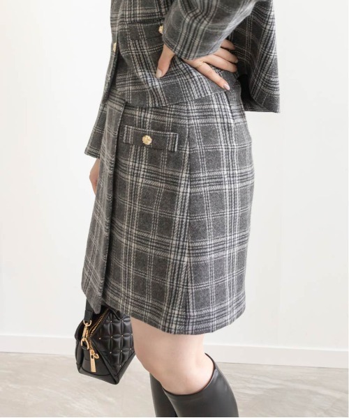 RANDA(ランダ)の「ラップデザインミニスカート(スカート・レディース・ベージュ/チェック/ブラック・0/1)」の20枚目の写真