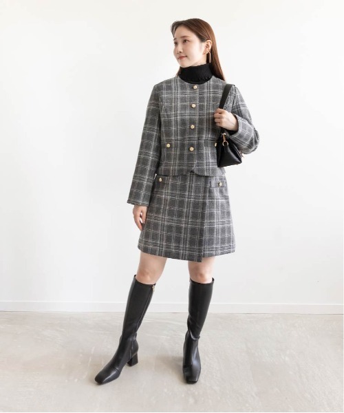 RANDA(ランダ)の「ラップデザインミニスカート(スカート・レディース・ベージュ/チェック/ブラック・0/1)」の15枚目の写真