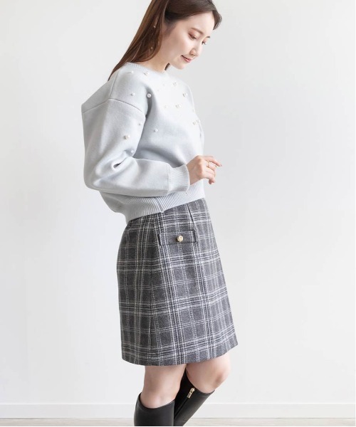 RANDA(ランダ)の「ラップデザインミニスカート(スカート・レディース・ベージュ/チェック/ブラック・0/1)」の14枚目の写真