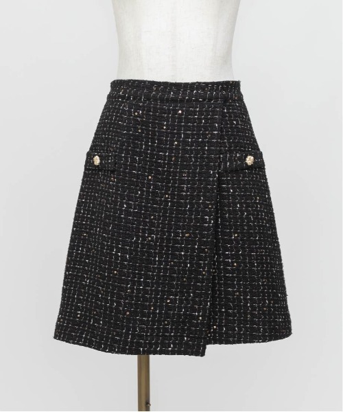 RANDA(ランダ)の「ラップデザインミニスカート(スカート・レディース・ベージュ/チェック/ブラック・0/1)」の12枚目の写真