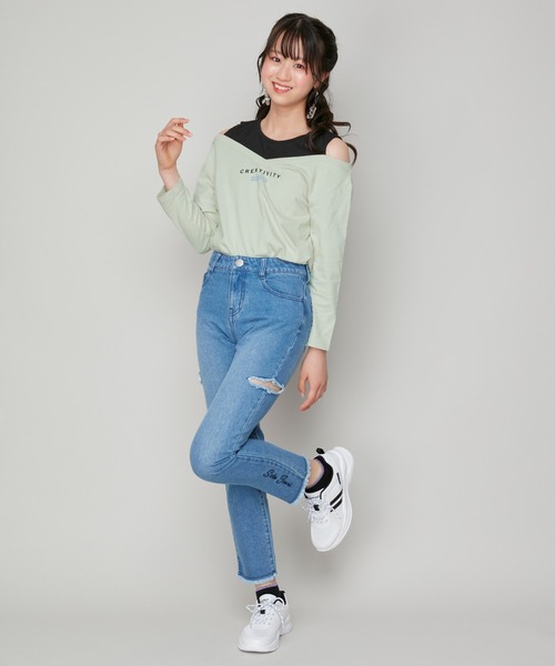 SISTER JENNI(SISTER JENNI)の「【ウエスト調整可】サイドカットデニムロングパンツ(デニムパンツ・キッズ・ブルー/ブラック・130cm/160cm/150cm/140cm)」の12枚目の写真