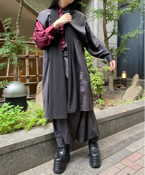 【セール】ドレープガウンロングジレ（ベスト）｜AXES-X（アクシーズエックス）