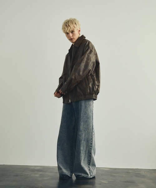 Shoowtime（ショウタイム）の「ケミカルウォッシュハードブリーチワイドフレアデニムパンツ（デニムパンツ・メンズ・ブラック/グレー系/ケミカルウォッシュ・SMALL/MEDIUM/X-LARGE/LARGE）」の15枚目の写真