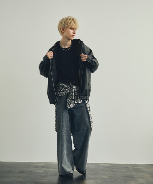 Shoowtime（ショウタイム）の「ケミカルウォッシュハードブリーチワイドフレアデニムパンツ（デニムパンツ・メンズ・ブラック/グレー系/ケミカルウォッシュ・SMALL/MEDIUM/X-LARGE/LARGE）」の11枚目の写真