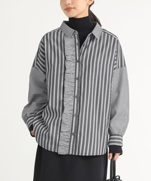 n'OrLABEL | 『ミックスストライプフリルシャツ』(シャツ/ブラウス)