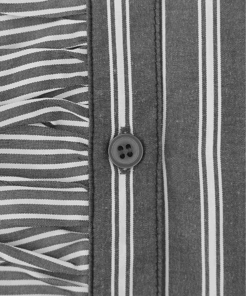 n'OrLABEL(ノアールレーベル)の「『ミックスストライプフリルシャツ』(シャツ/ブラウス・レディース・ブルー/チャコール・FREE)」の16枚目の写真