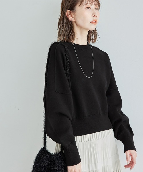 ROPE' PICNIC(ロペピクニック)の「【emur/エミュール】スウェットライクニット/セットアップ対応(ニット/セーター・レディース・ブラック/ブラウン/グレー・38)」の2枚目の写真