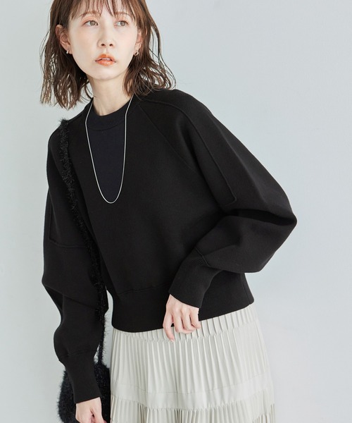 ROPE' PICNIC(ロペピクニック)の「【emur/エミュール】スウェットライクニット/セットアップ対応(ニット/セーター・レディース・ブラック/ブラウン/グレー・38)」の7枚目の写真