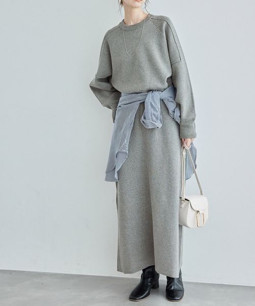 ROPE' PICNIC(ロペピクニック)の「【emur/エミュール】スウェットライクニット/セットアップ対応(ニット/セーター・レディース・ブラック/ブラウン/グレー・38)」の11枚目の写真